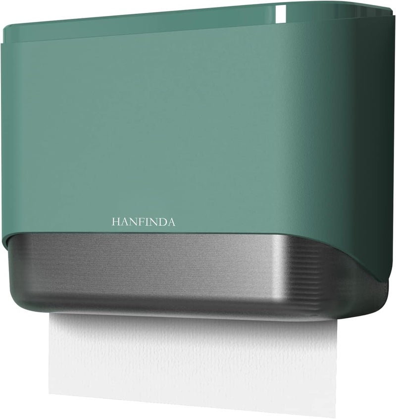 HANFINDA Commercial Wall-Mounted Paper Towel Dispenser with Visual Window and Lockable Design Perfect for Multifold Trifold Paper Towels - Image 1